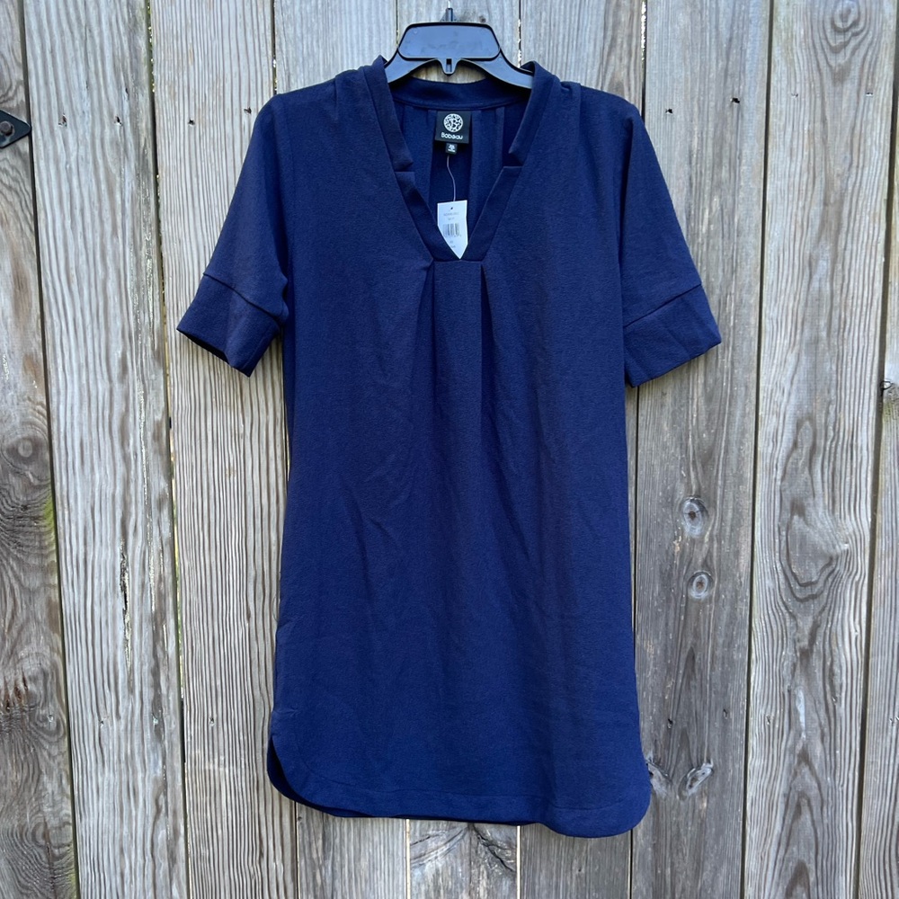 BOBEAU Notch V Neck dress with pockets Women’s Small NWT NEW - Picture 3 of 14